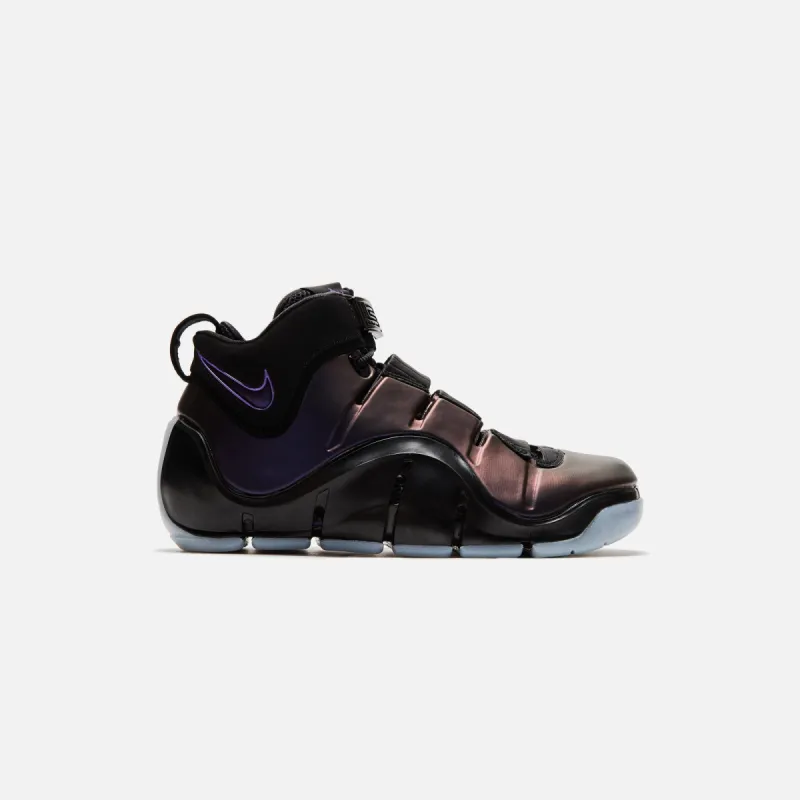 Nike Zoom LeBron IV - Black / Varsity Purple / Blue Tint sold by Kith