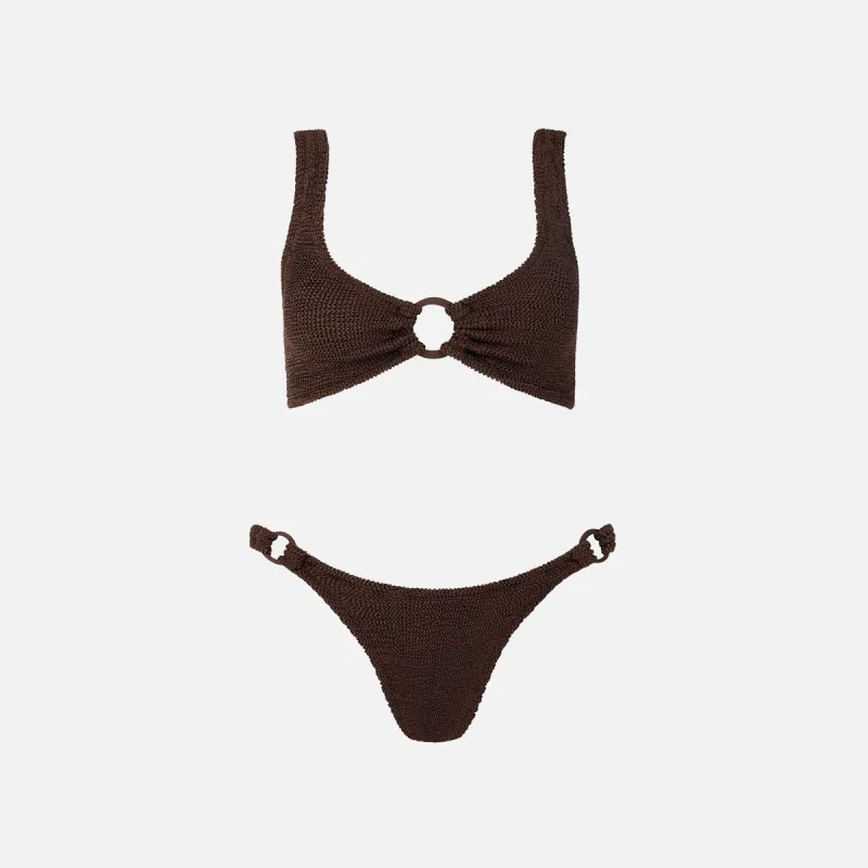 Hunza G Hallie Bikini - Metallic Chocolate made by Hunza G