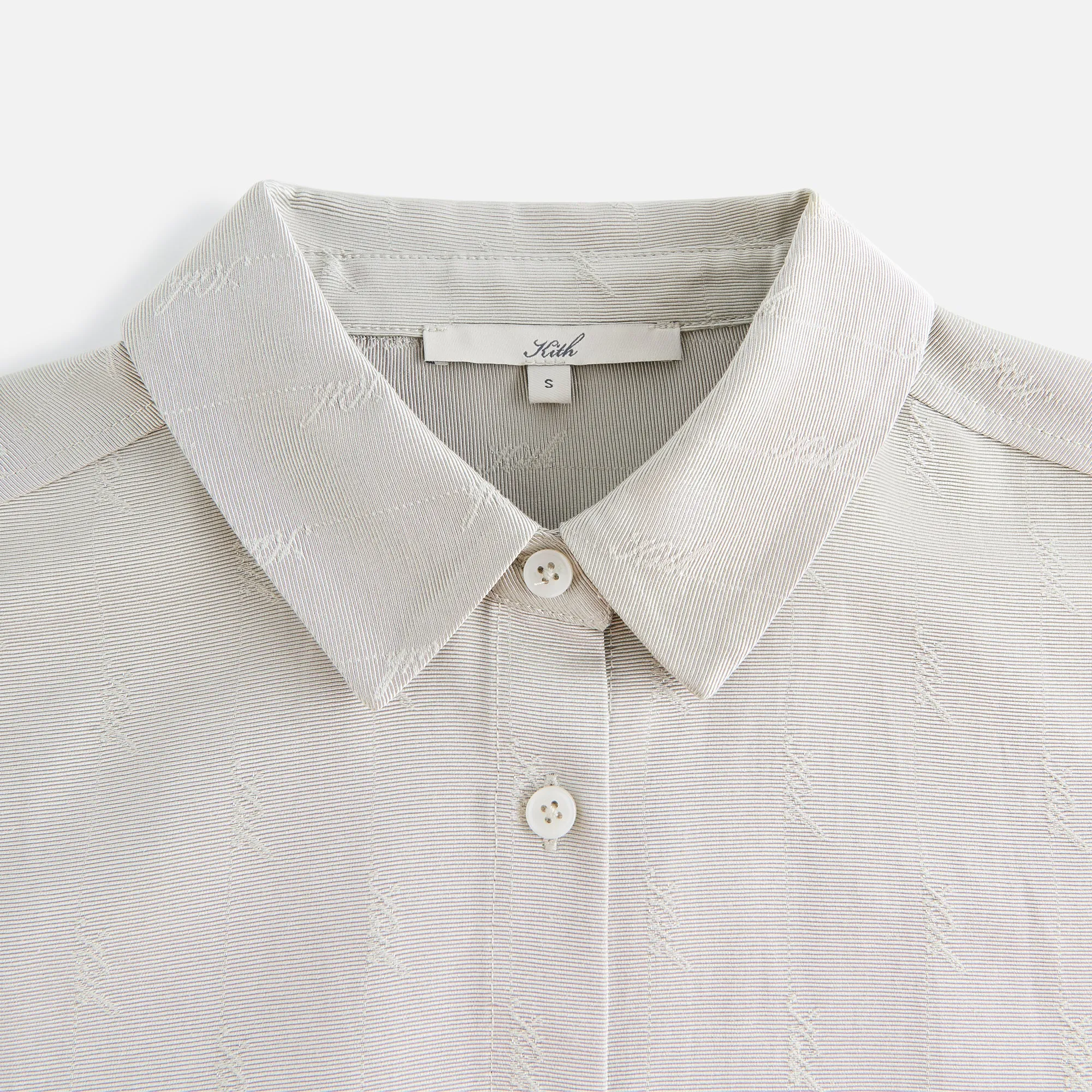 Kith Women Kylan Jacquard Faille Cropped Buttondown - Plaster sold by Kith product image thumbnail 4