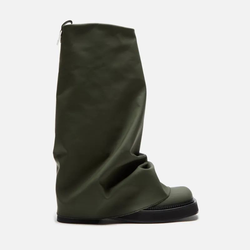 The Attico Robin Combat Boot - Bottle Green sold by Kith