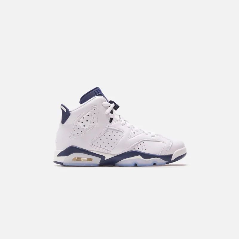 Nike GS Air Jordan 6 Retro - Midnight Navy / White sold by Kith