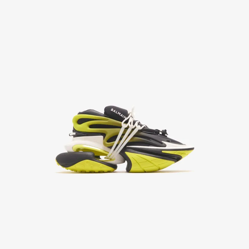 Balmain Unicorn - Neoprene / Metallic Mesh Noir / Vert Fluo sold by Kith