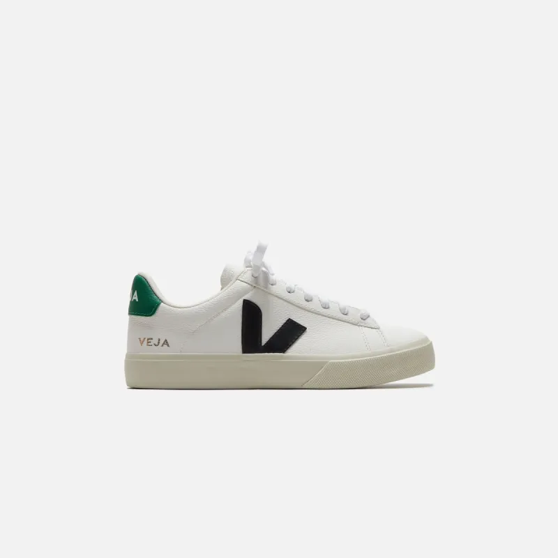Veja Campo Chromefree Leather - Extra White / Black Emeraude / Green sold by Kith