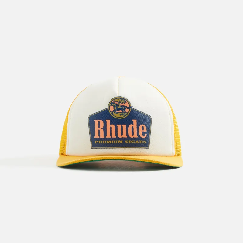 Rhude Cigars Trucker Hat - Yellow / Ivory sold by Kith