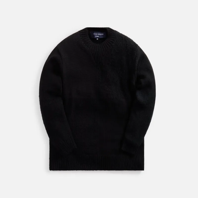 CDG Homme Patchwork Sweater - Black sold by Kith