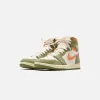 Nike Air Jordan 1 Retro High OG Craft - Celadon / Sky J Light Olive / Bright Mandarin / Coconut Milk / Pale Ivory sold by Kith