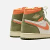 Nike Air Jordan 1 Retro High OG Craft - Celadon / Sky J Light Olive / Bright Mandarin / Coconut Milk / Pale Ivory sold by Kith