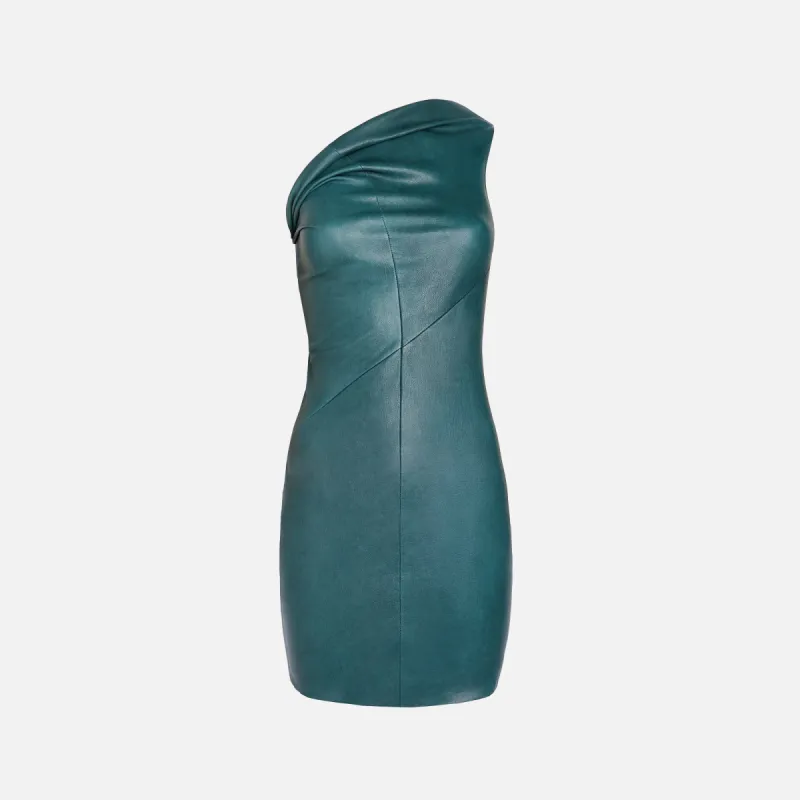 Rick Owens Athena One Shoulder Dress - Teal sold by Kith