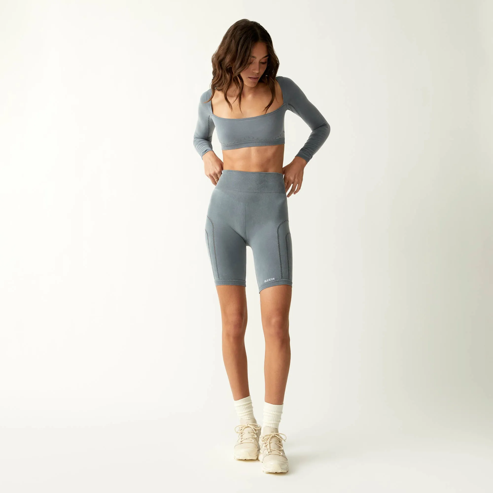 Kith Women Cadence Pointelle Long Sleeve Bra Top - Asteroid sold by Kith product image thumbnail 2