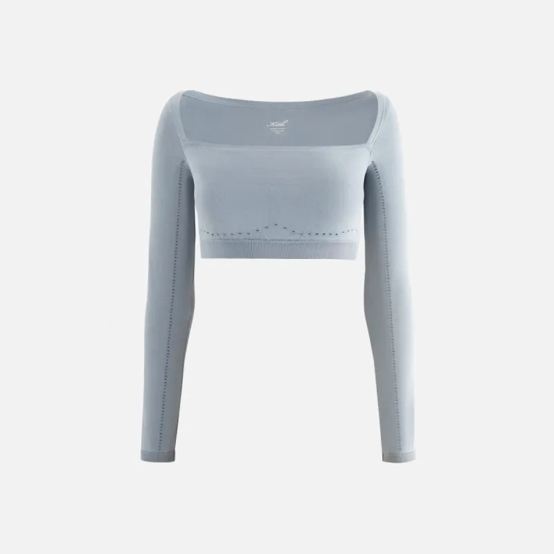 Kith Women Cadence Pointelle Long Sleeve Bra Top - Asteroid sold by Kith