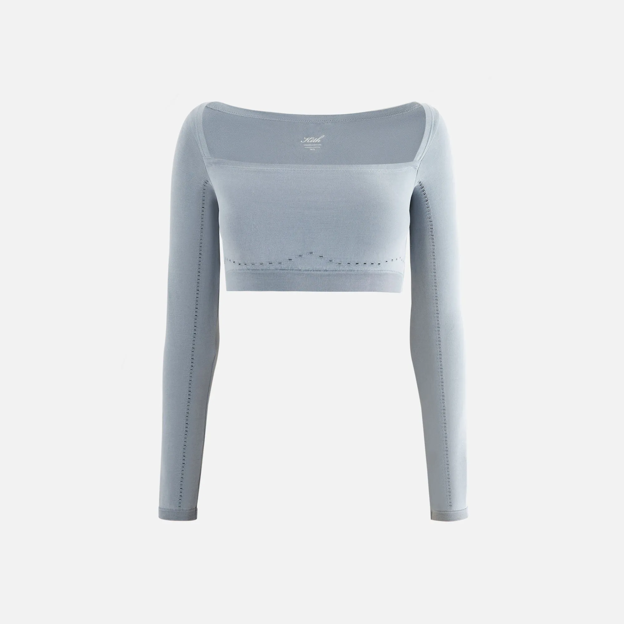 Kith Women Cadence Pointelle Long Sleeve Bra Top - Asteroid sold by Kith