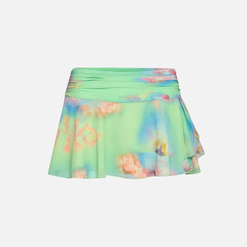 GUIZIO Silk Slit Mini Skirt - Ardere Floral sold by Kith