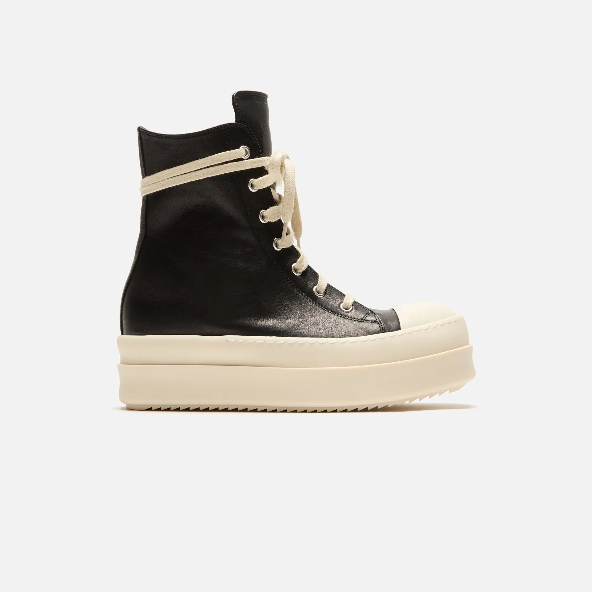 Rick Owens WMNS Mega Bumper Sneaks - Black / Milk / Milk Scarpe in Pelle sold by Kith