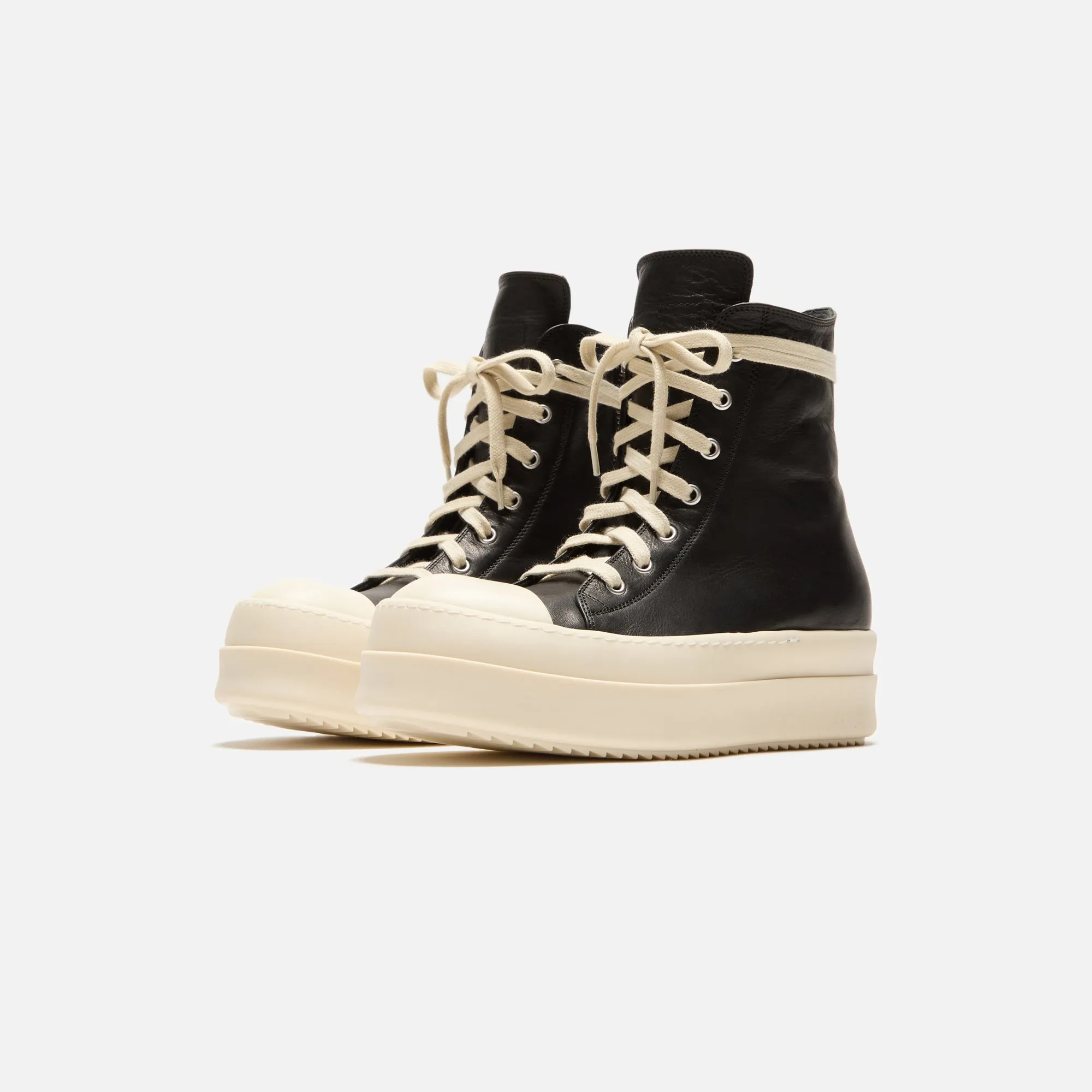 Rick Owens WMNS Mega Bumper Sneaks - Black / Milk / Milk Scarpe in Pelle sold by Kith product image thumbnail 2