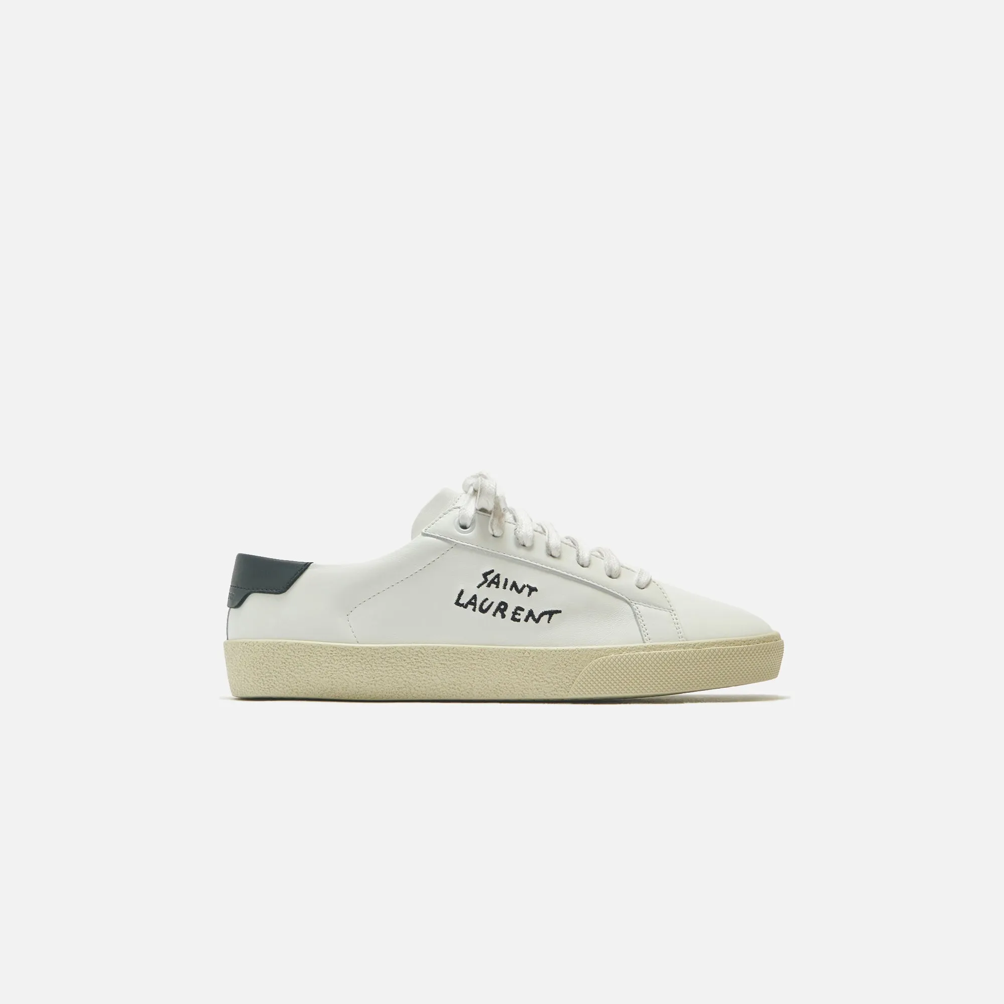 Saint Laurent SL 06 Signature Sneaker - Blanc Optique / Nero sold by Kith