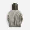 Essentials Nylon Fleece Hoodie - Dark Heather Oatmeal / Ink sold by Kith