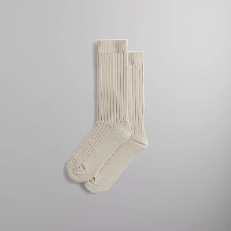 Kith Ribbed Cotton Socks - Sandrift sold by Kith