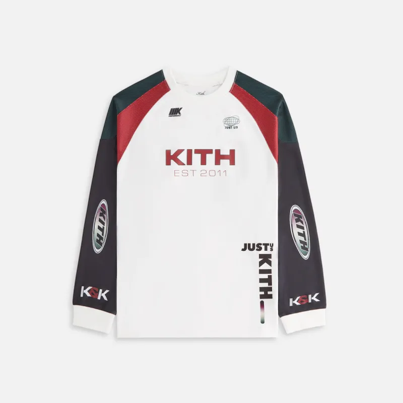 Kith Women Ridley Panelled Tech Long Sleeve Tee - White sold by Kith