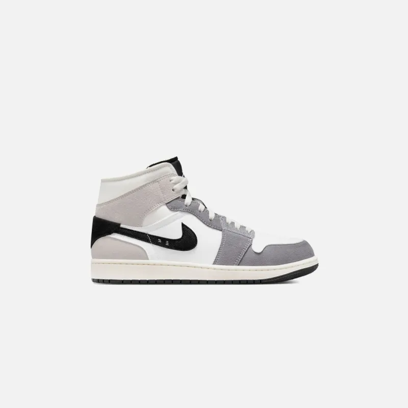 Nike Air Jordan 1 Mid SE Craft - Cement Grey / Black / White sold by Kith