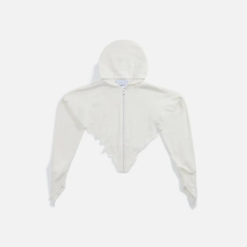 Sami Miro V Cut Zip Up Hoodie - White sold by Kith