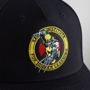 Marvel | Kith for X-Men Wolverine Pinch Crown Snapback - Black sold by Kith