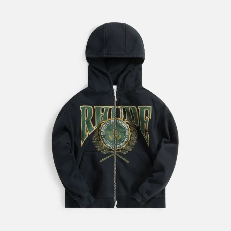 Rhude Parcours Des Champions Zip Hoodie - Vintage Black sold by Kith