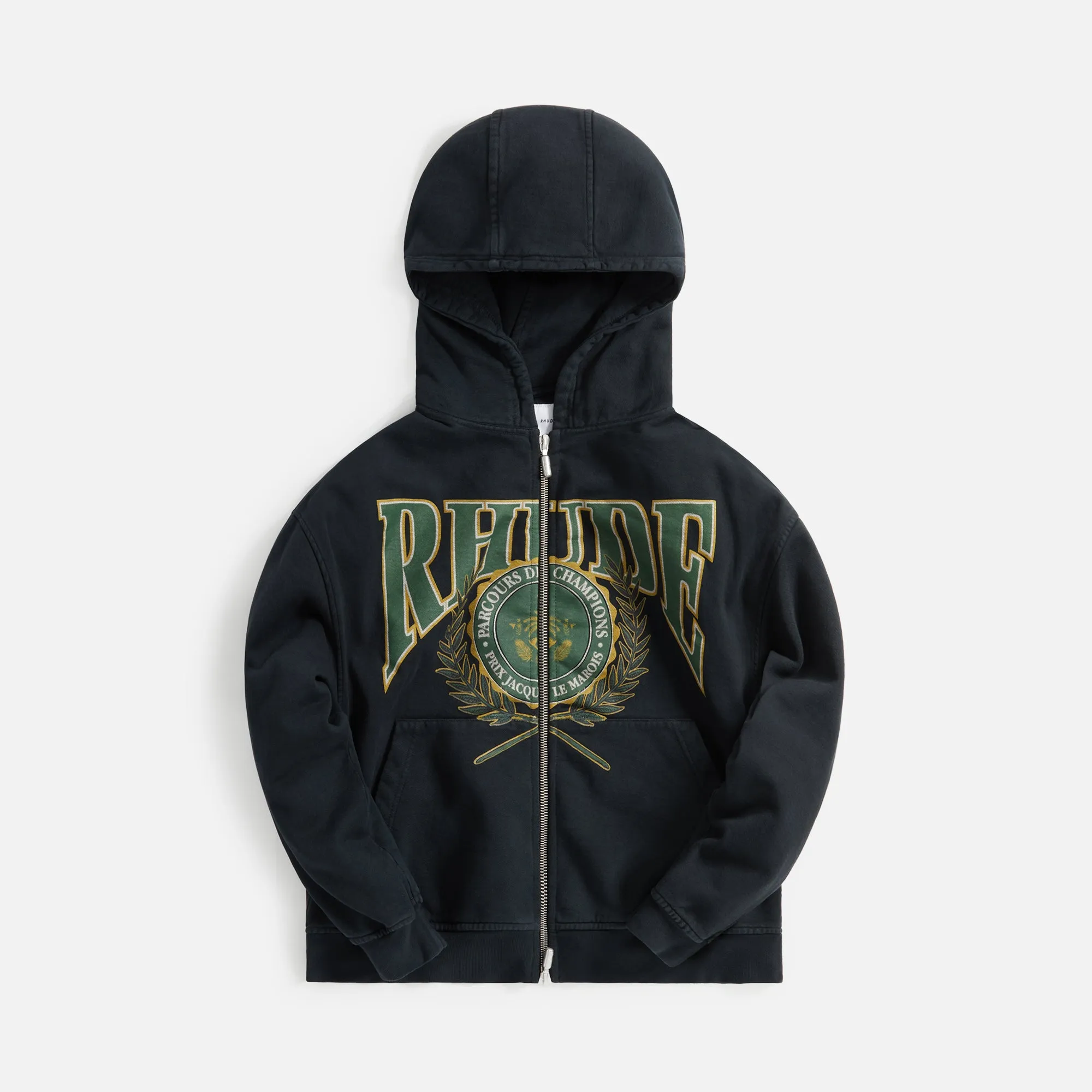 Rhude Parcours Des Champions Zip Hoodie - Vintage Black sold by Kith
