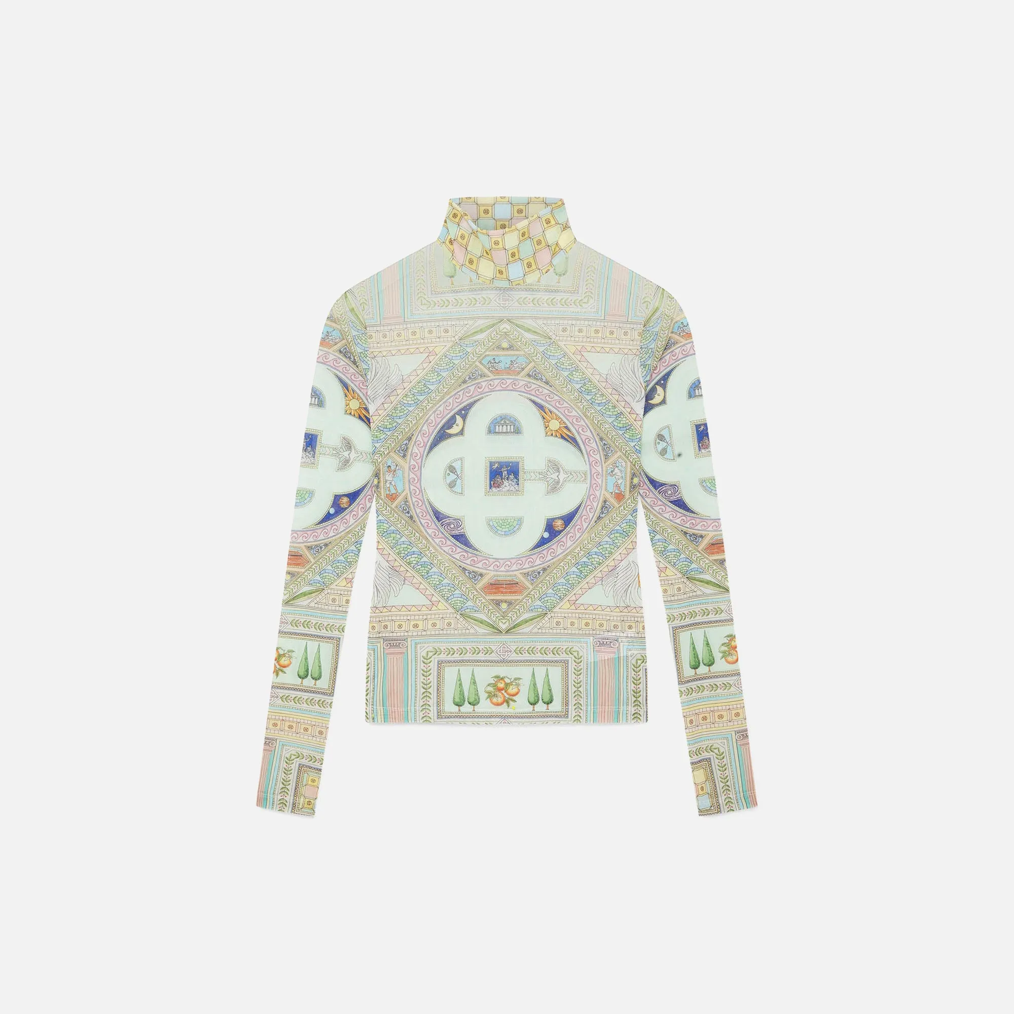 Casablanca Labirynthe Printed Mesh Top - Multi sold by Kith