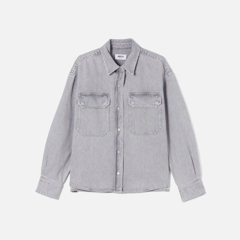 Agolde Gwen Slice Shirt - Rain sold by Kith