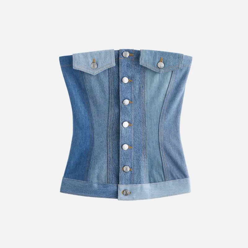 EB Denim Rosalia Upcycled Corset - Vintage Blue sold by Kith