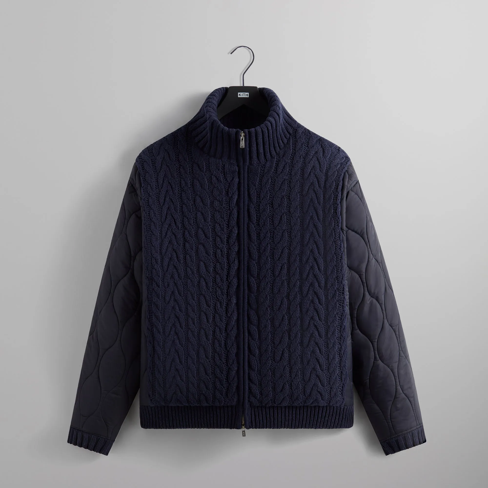 Kith Wallis Combo Knit Bomber Jacket - Nocturnal sold by Kith