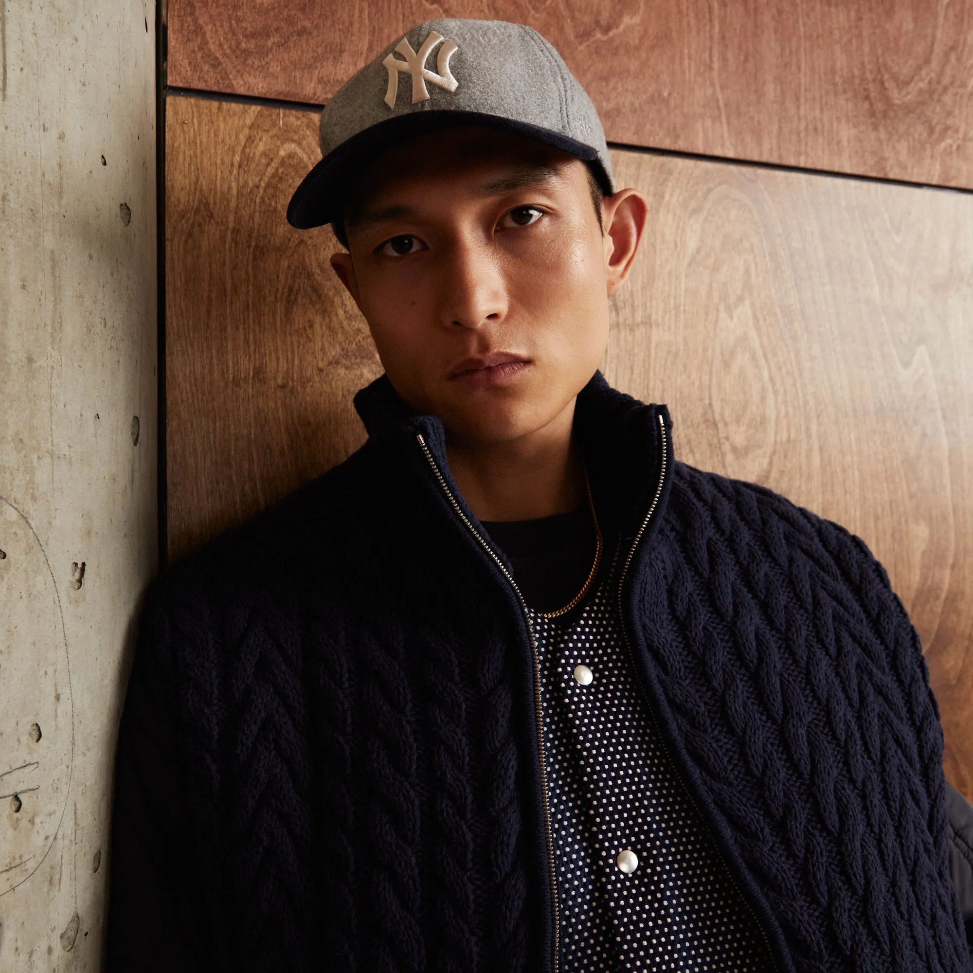 Kith Wallis Combo Knit Bomber Jacket - Nocturnal sold by Kith product image thumbnail 3