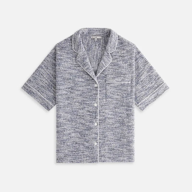 Kith Women Nera Tweed Camp Shirt - Kyanite sold by Kith