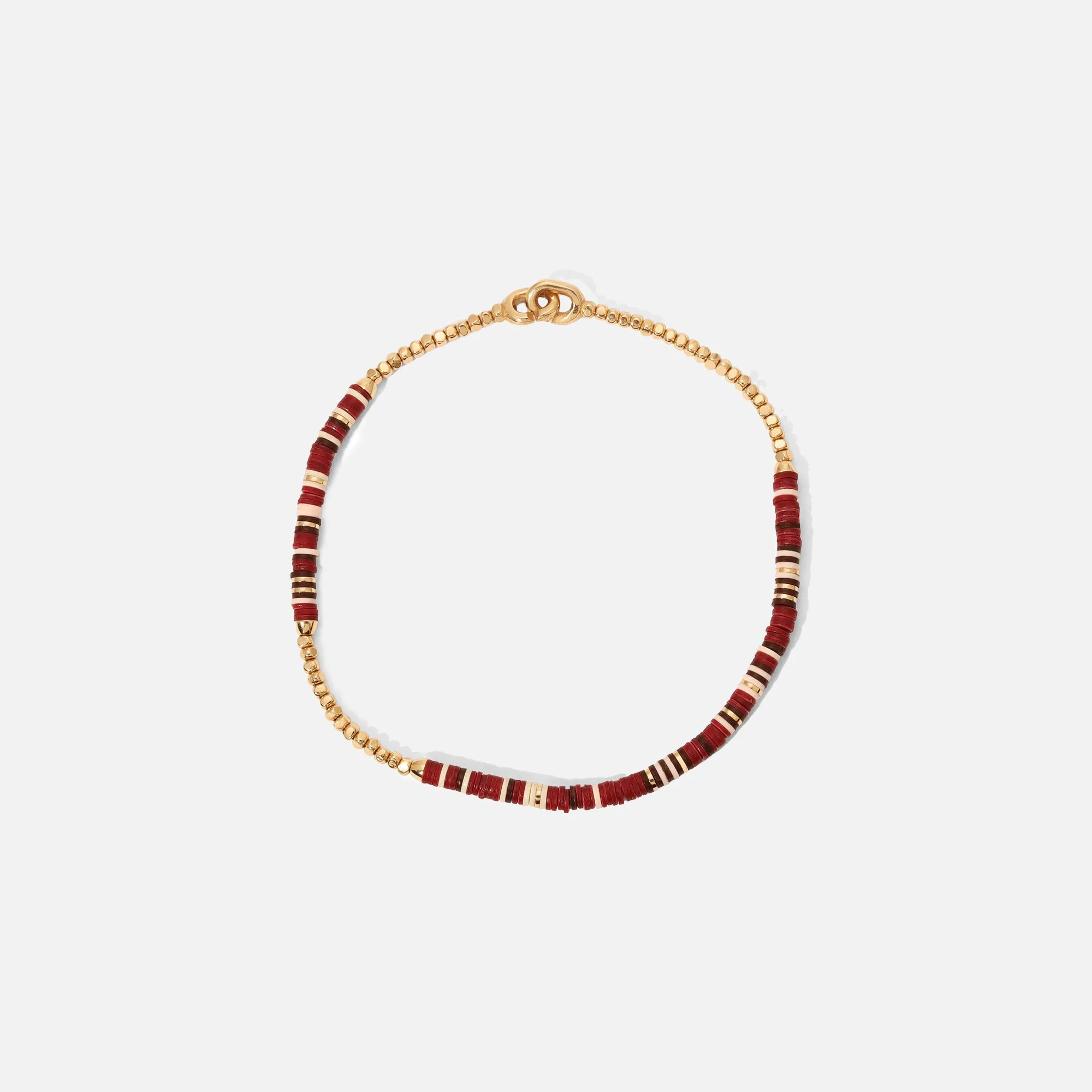 Maor Shine #2 Bracelet in Wine Pattern Beads with 18k Yellow Gold - Gold /Wine sold by Kith product image thumbnail 2