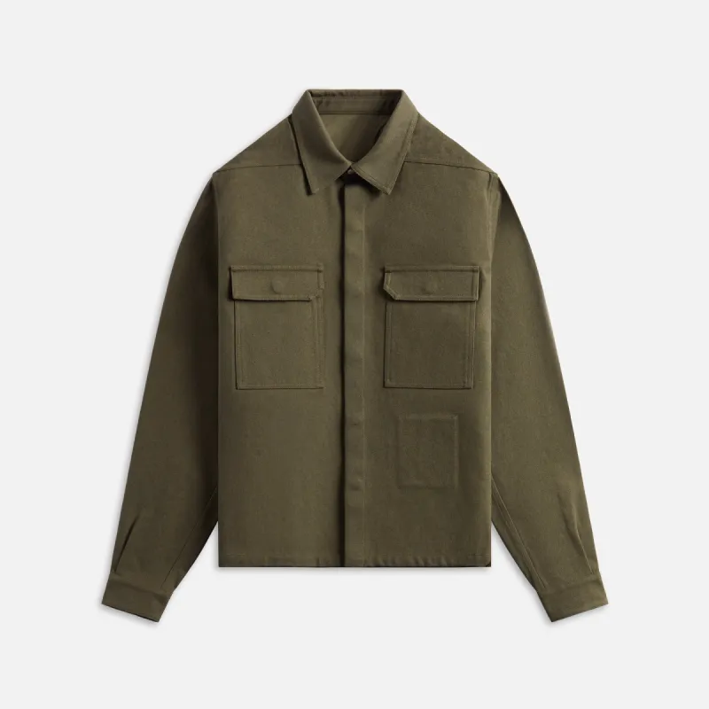 Rick Owens Camicia Cropped Outershirt - Olive Drab sold by Kith