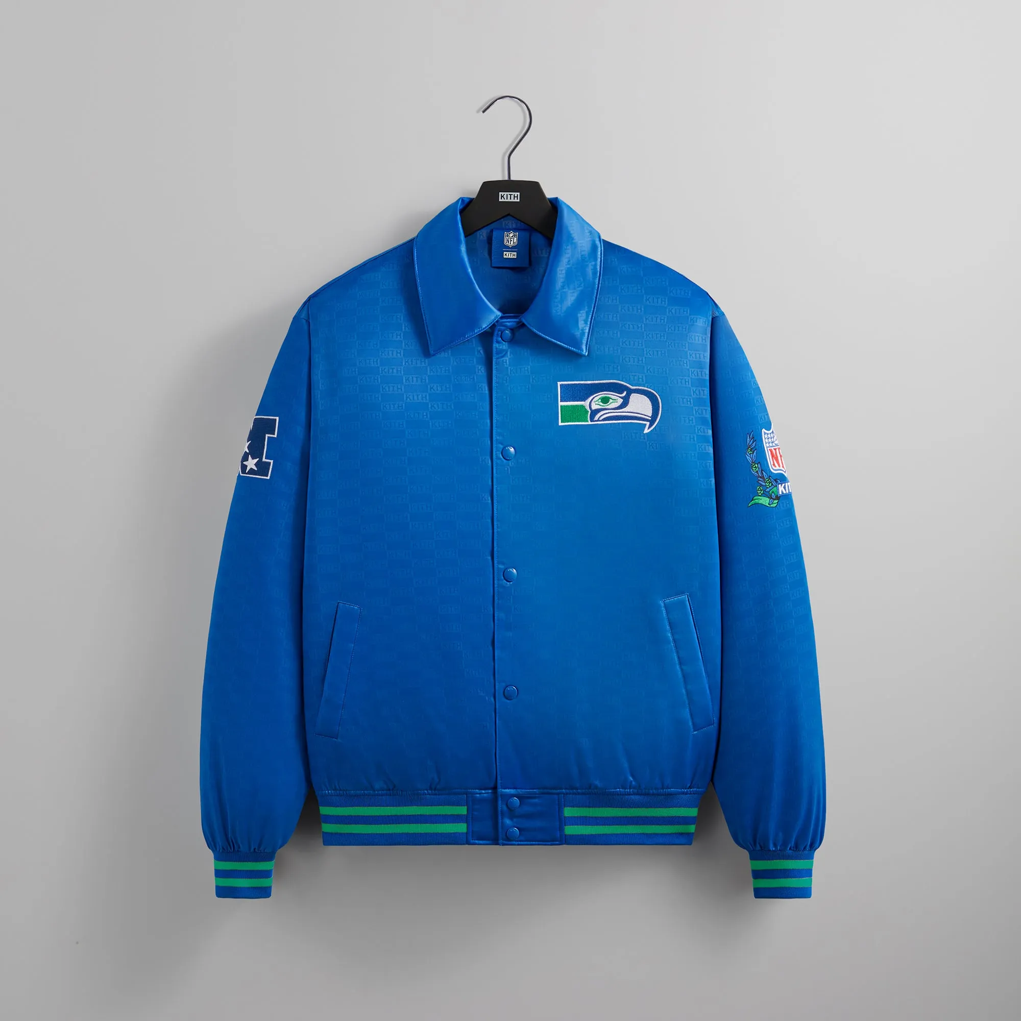 Kith for the NFL: Seahawks Satin Bomber Jacket - Merriam sold by Kith