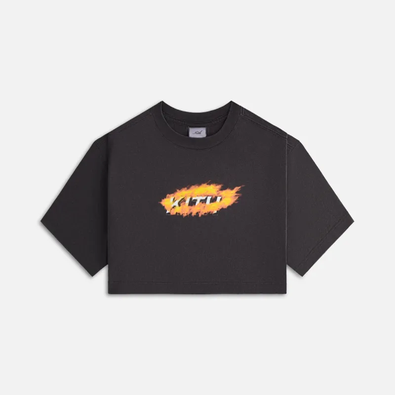 Kith Women Orbit Flame Fei Crop Tee - Black sold by Kith