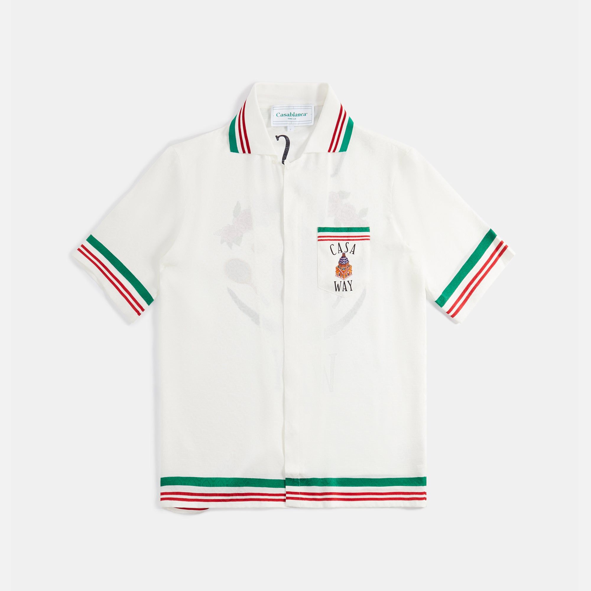 Casablanca Knitted Casa Way Collar Shirt - White sold by Kith