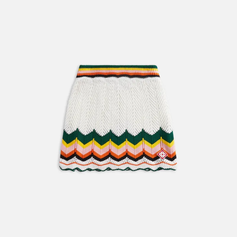 Casablanca Chevron Lace Skirt - White sold by Kith