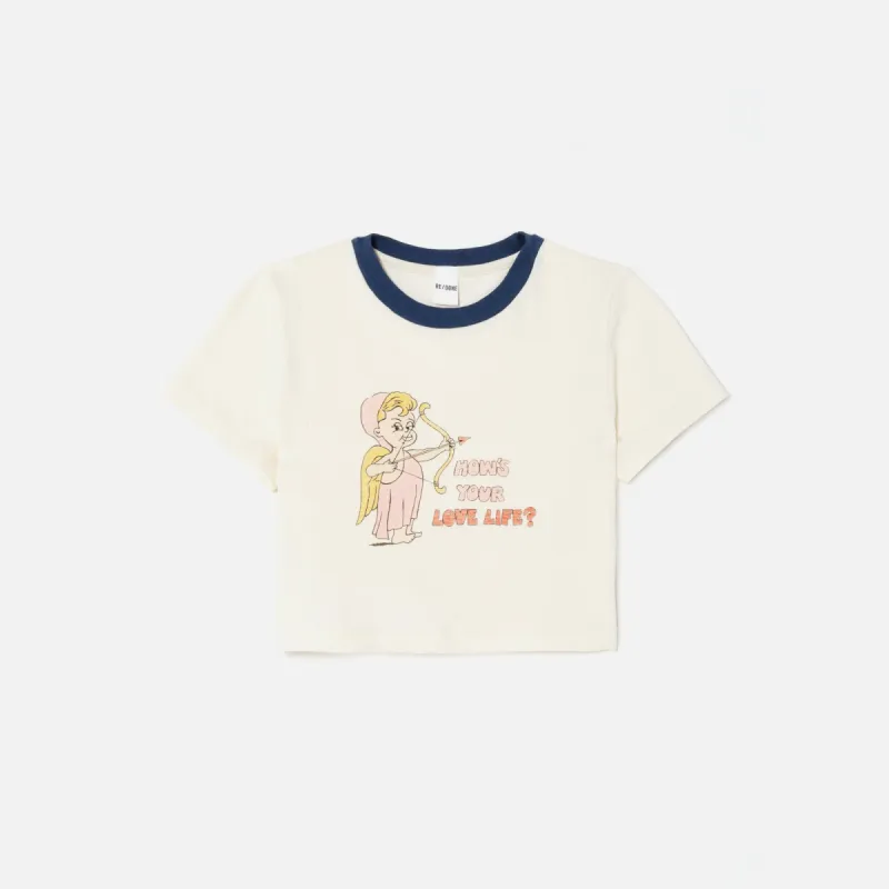 ReDone Micro Love Life Tee - Vintage Ivory sold by Kith
