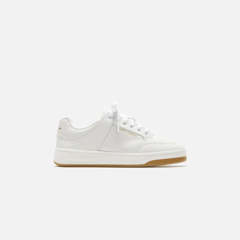 Saint Laurent SL61 Low Top Sneaker - Cuir Meridian Lisse / Blanc Opt sold by Kith