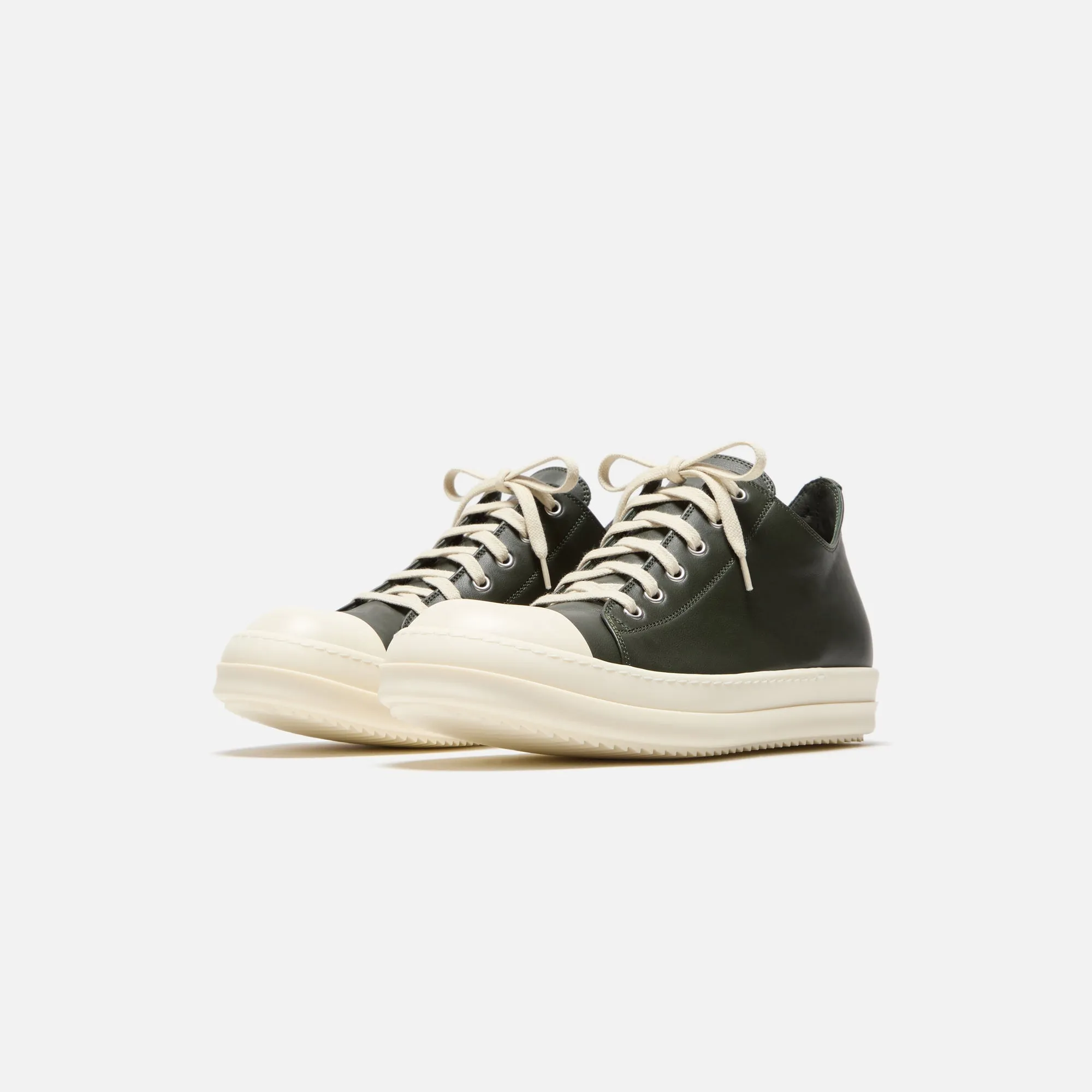 Rick Owens Scarpe Leather Sneakers - Forest / Milk sold by Kith product image thumbnail 2