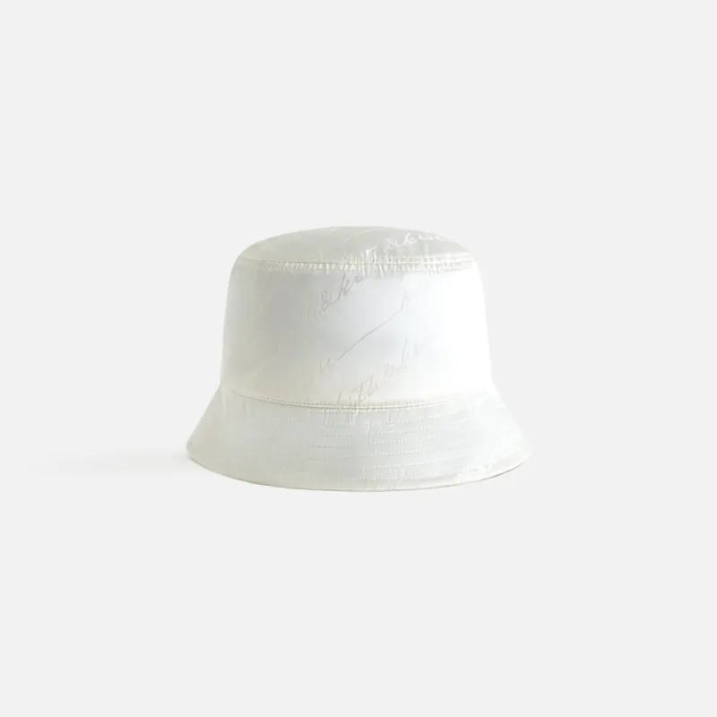 Kith women’s Broderie logo bucket hat-serpentine. Kith Women Broderie Logo Bucket Hat - Serpentine | Parallel main image 2