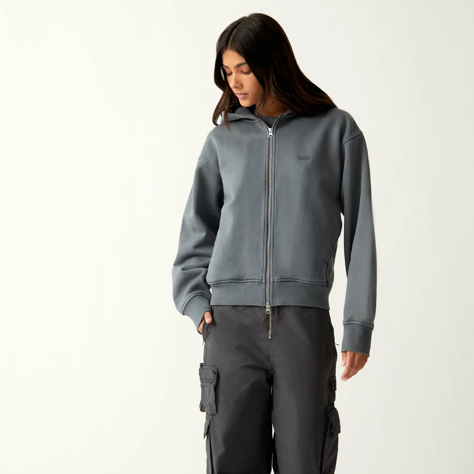 Kith Women Tanner Full Zip Hoodie - Asteroid sold by Kith product image thumbnail 2