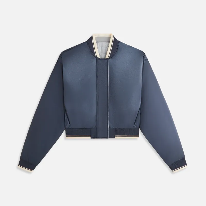 Kith Women Landry Cropped Satin Bomber - Nocturnal sold by Kith