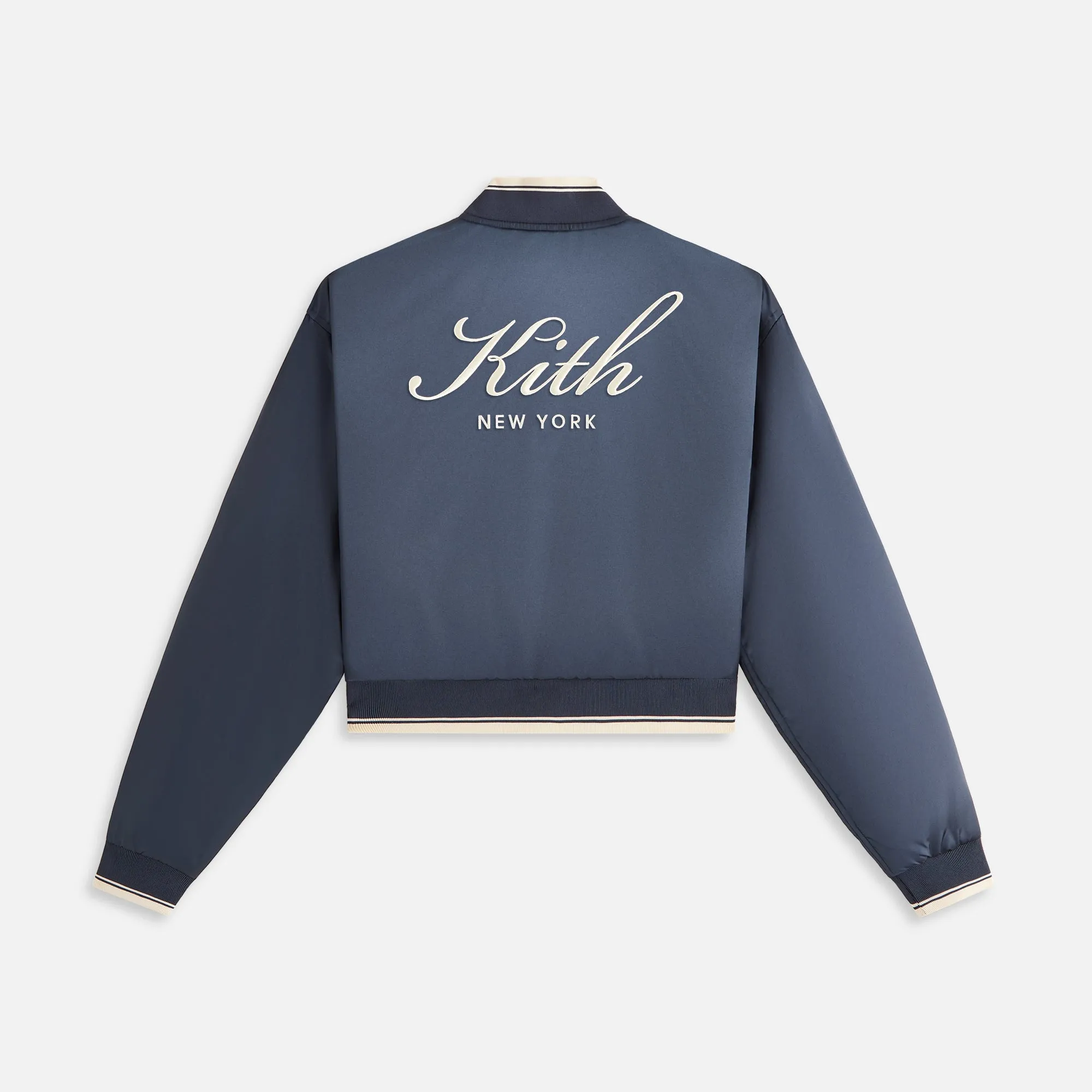 Kith Women Landry Cropped Satin Bomber - Nocturnal sold by Kith product image thumbnail 5