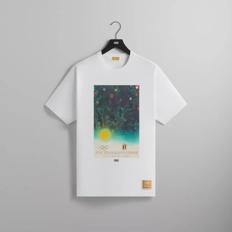 Kith for Olympics Heritage St. Moritz 1948 Vintage Tee - White sold by Kith