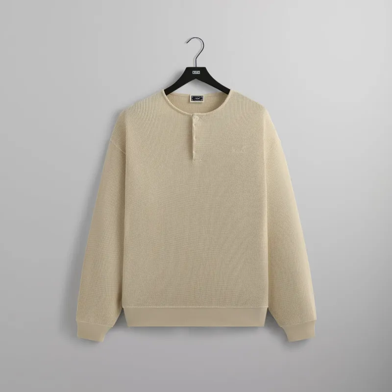 Kith Micro Waffle Colby Pullover - Sandrift sold by Kith