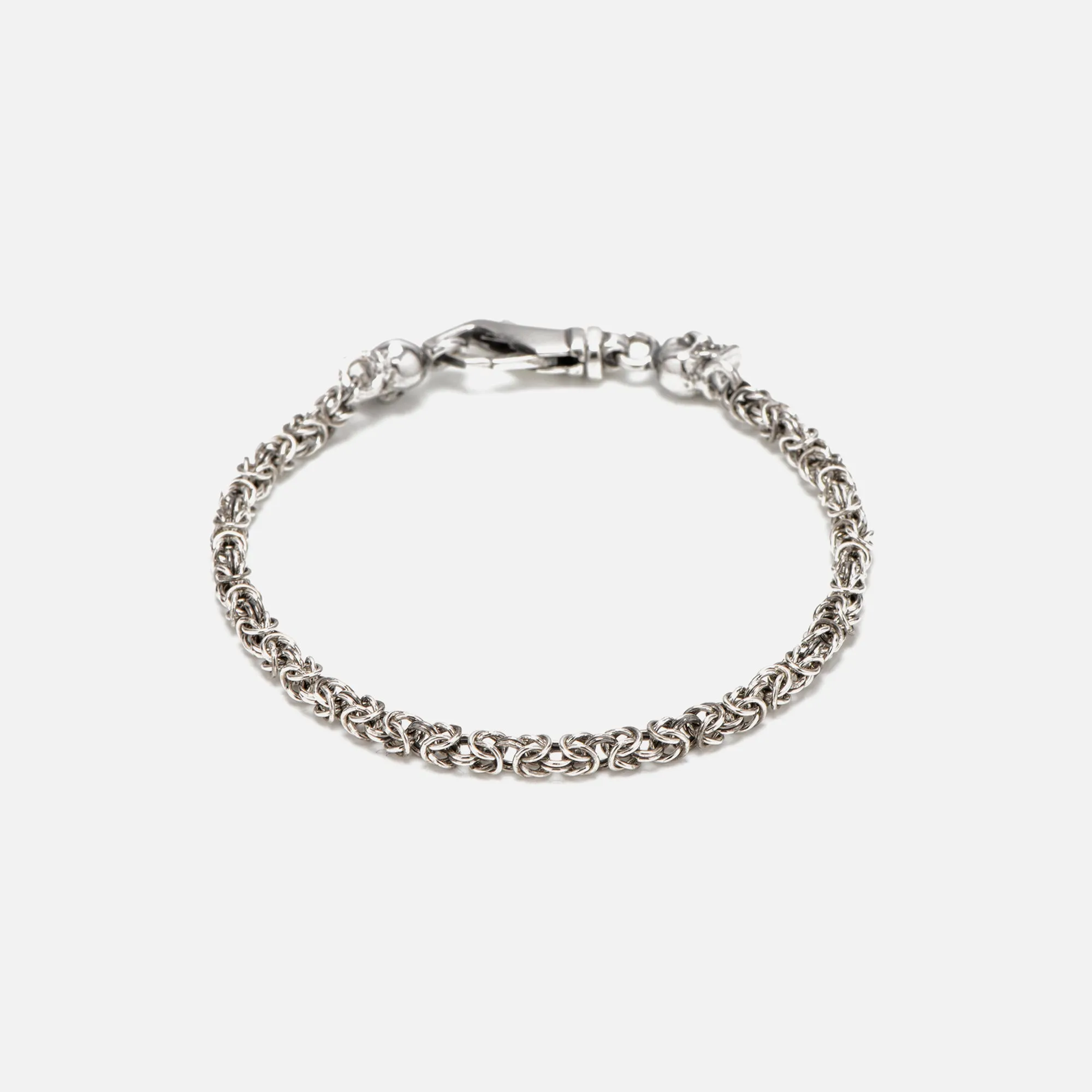 Emanuele Bicocchi Small Byzantine Chain Skull Bracelet - Silver sold by Kith
