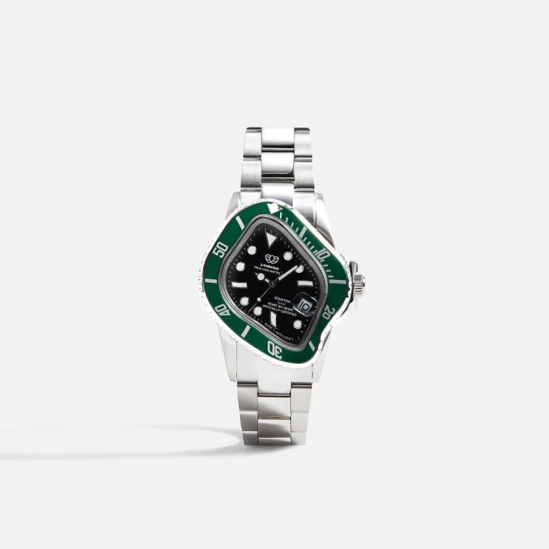 LAARVEE Silver Precision Steel - Black Bezel / Green Dial PH made by Kith